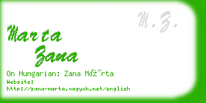 marta zana business card